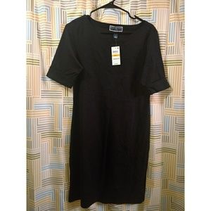 Karen Scott Petite Cotton Boat-Neck Shift Dress